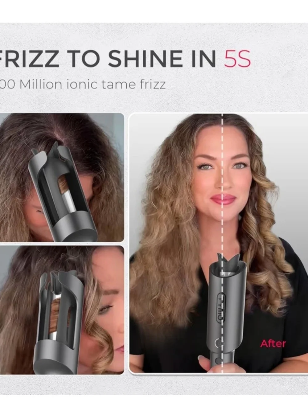 TYMO CURLPRO Automatic Rotating Curling Iron - Beach Waves Curling Wand 1 Inch